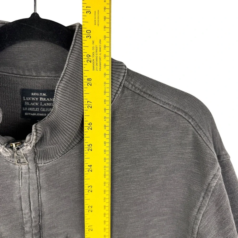 Lucky Brand Black Label Jacket Men's XL Full‎ Zip Bomber Style Gray